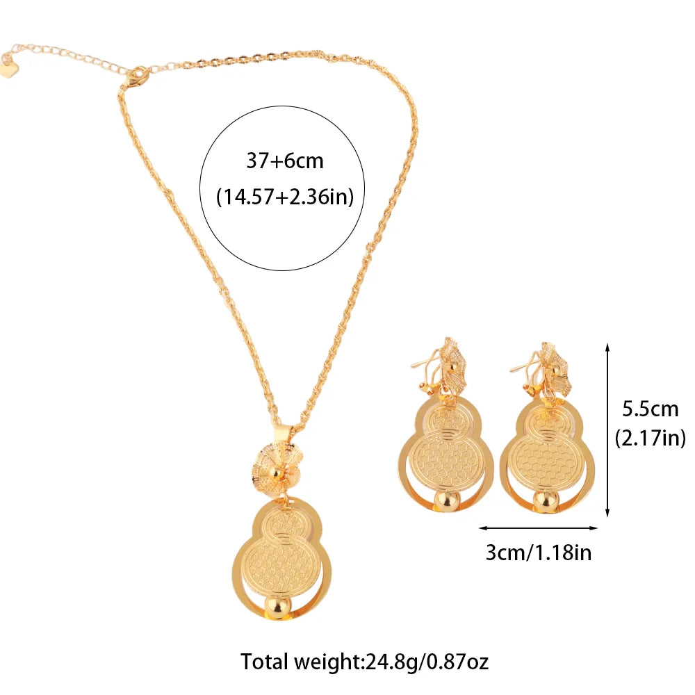 Fashion Gold Color Stainless Steel Necklace Lucky gourd Pendant for Women Waterproof Choker Jewelry Trendy Gifts