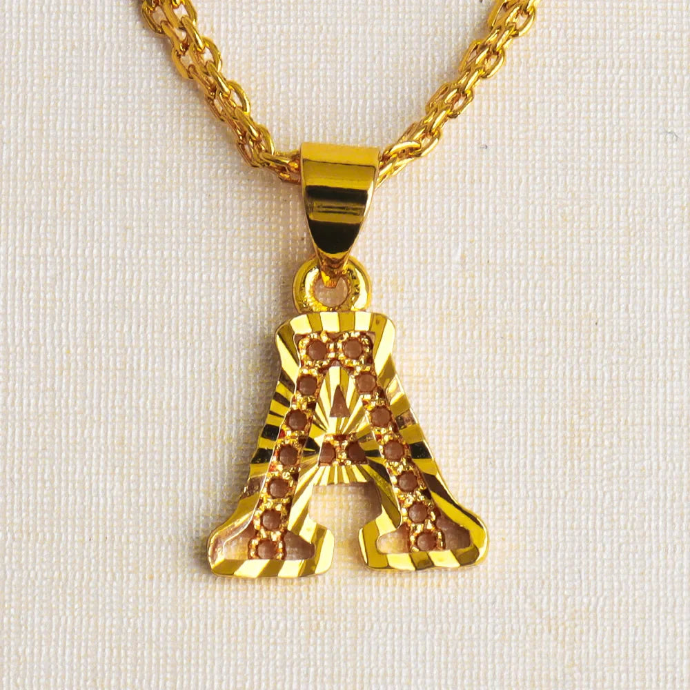 Fashion English Letter Necklace for Women Men Couple Gold Plated Stainless steel Alphabet Pendant Jewelry Gift for Party