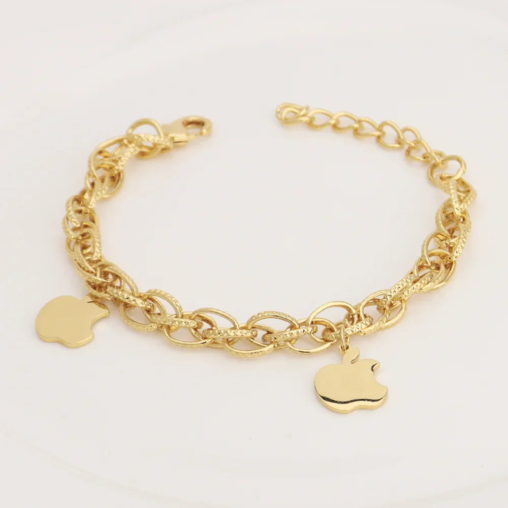 Italy Exquisite Bracelet Dubai Gold Color Hollow Out Flower Pendant Temperament Jewelry Party Wedding Clothing Accessories