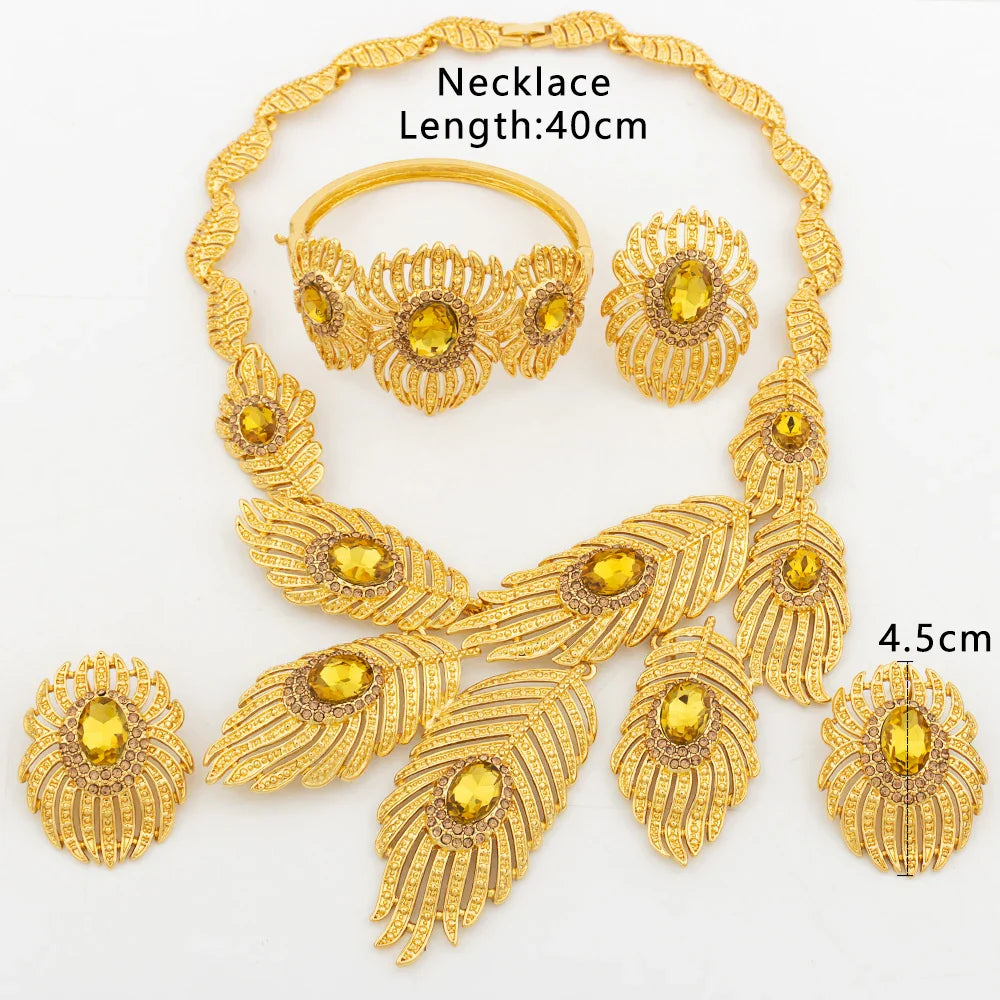 Yueming Feather Jewelry Set