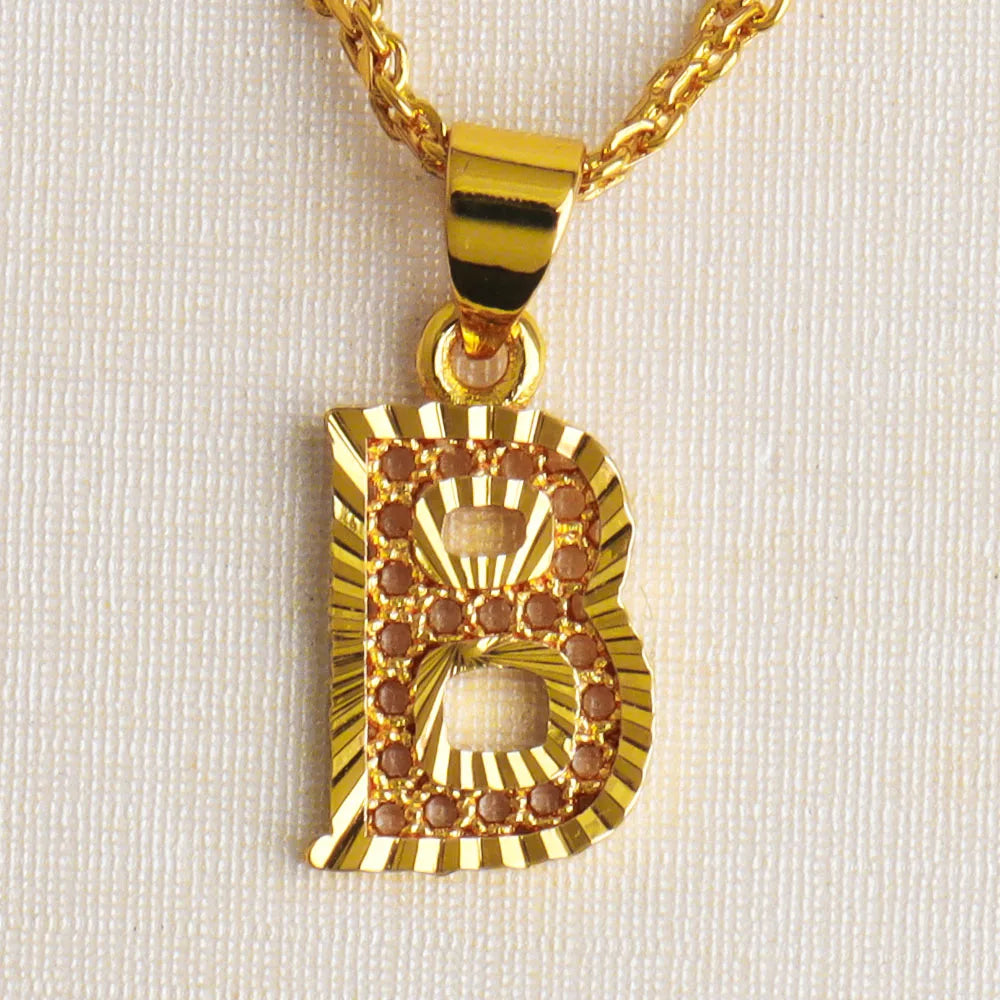 Fashion English Letter Necklace for Women Men Couple Gold Plated Stainless steel Alphabet Pendant Jewelry Gift for Party