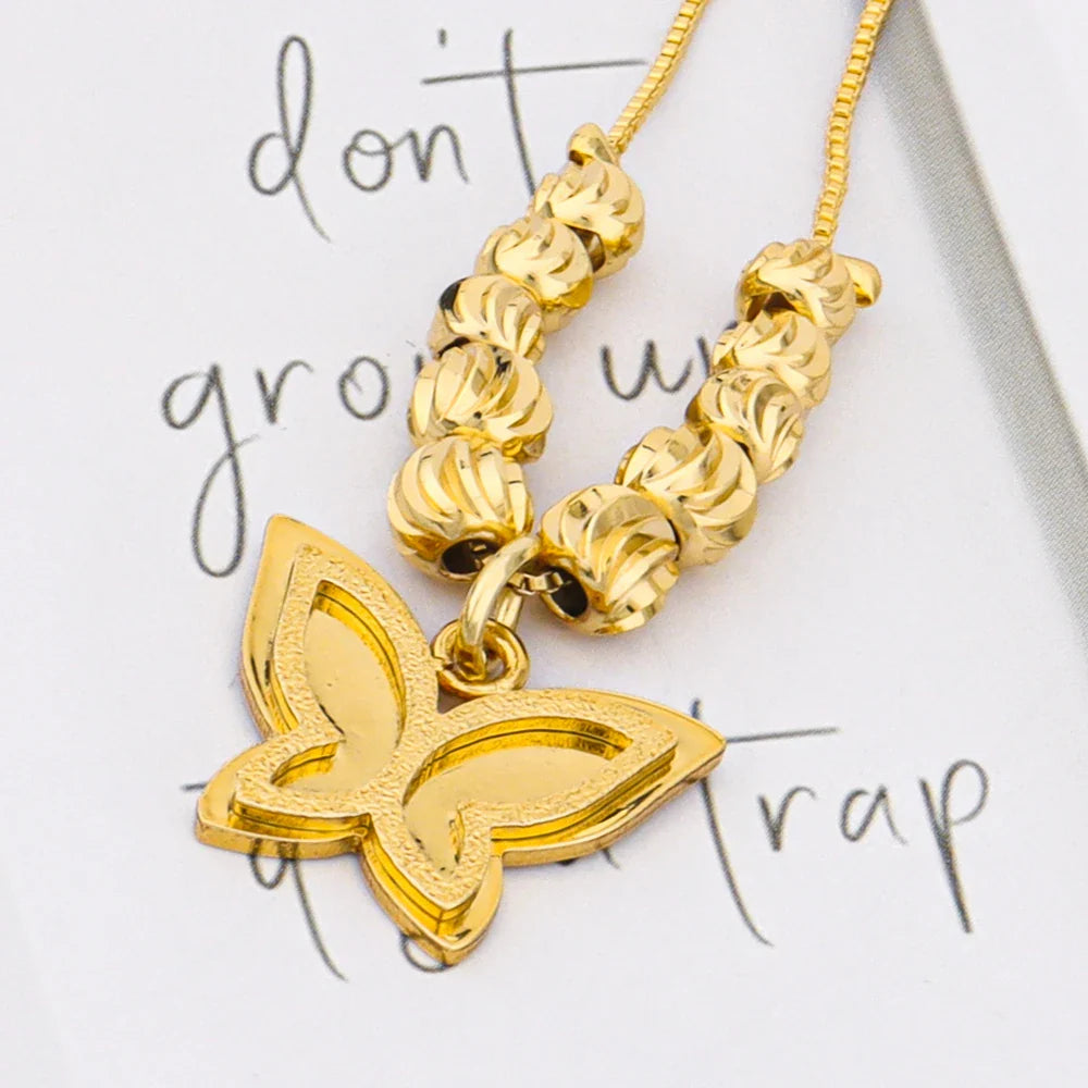 2025 Women's Earrings Bracelets Necklace and Ring Romantic Butterfly shape Gold Color Jewellery Set For Party Women's Day