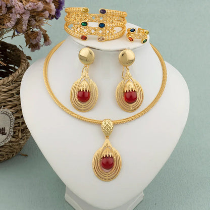 Yueming Engagement Jewelry Ornate Set