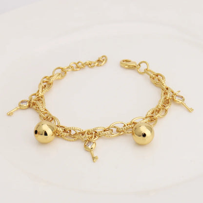 Italy Exquisite Bracelet Dubai Gold Color Hollow Out Flower Pendant Temperament Jewelry Party Wedding Clothing Accessories