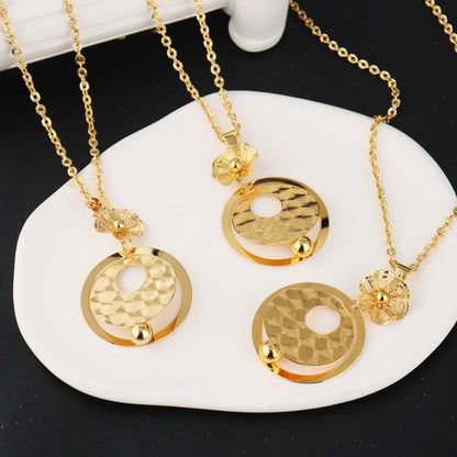 Luxury Gold Plated Jewelry Set Women Gold Color Necklace Set Italian Jewellery Sets Bride Necklace and Earrings African Gift