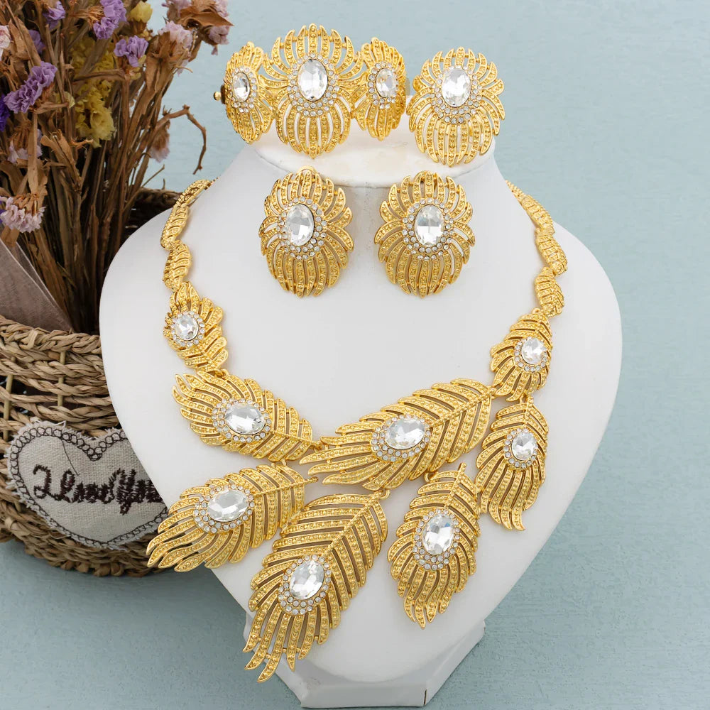 Yueming Feather Jewelry Set
