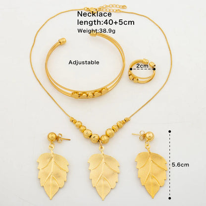 Yueming Elegant Leaf Jewelry Set
