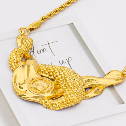 2025 Gold Color Jewelry Set for Women Brazil Charm Necklace Earrings Ring And Bangle Accessories For Banquet Women's Day