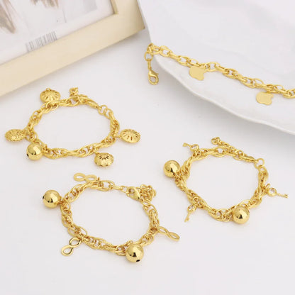 Italy Exquisite Bracelet Dubai Gold Color Hollow Out Flower Pendant Temperament Jewelry Party Wedding Clothing Accessories
