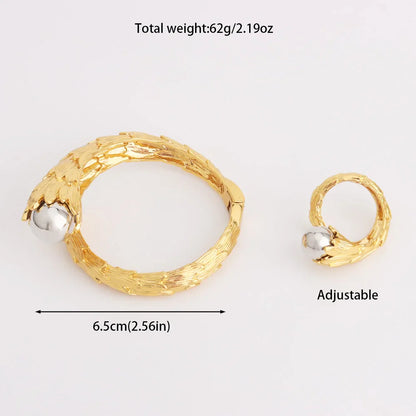 Bracelet For Women Gold Plated Woven Pattern Copper Zircon Bangle And Ring Dubai Jewelry Nigeria Trending Wedding Party Gift