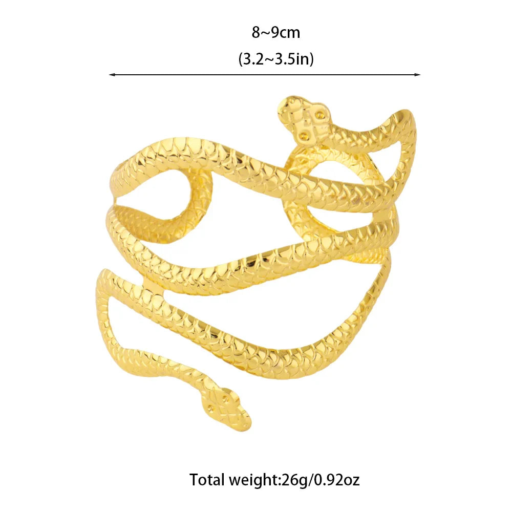 Mid East Women Vintage Snake Shape Upper Arm Bangle Nigeria Sexy Creative Adjustable Open Armlet Easter Date Party Body Jewelry