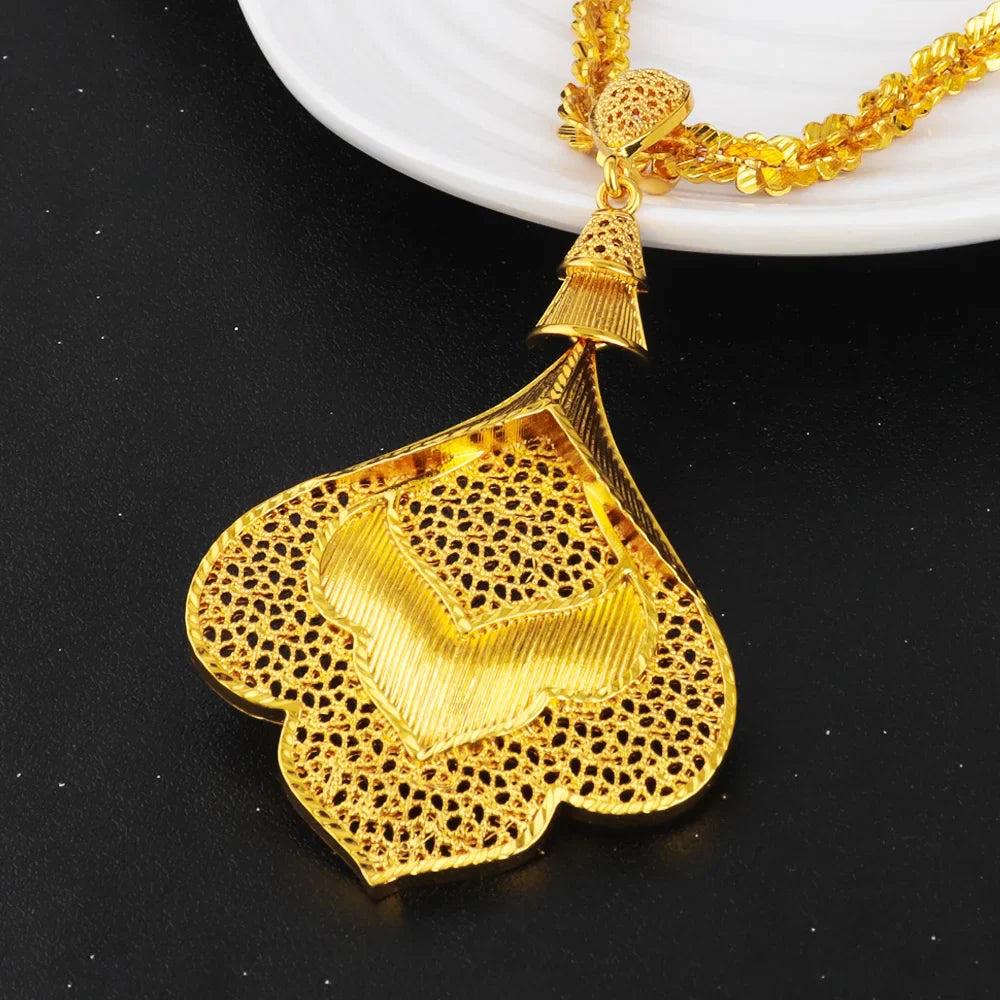 2025 Nigeria Classic Fashion Women Jewelry Sets Mystical Dubai Female Earrings Ring Flower Necklace For Party Wedding Easter Gif