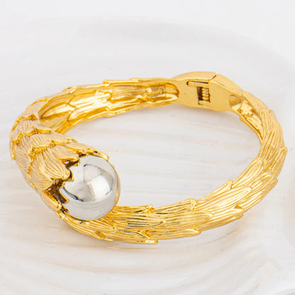 2025 Trend New Gilding Ring and Bangle for Bride Spiral Leaf Luxury Jewelry Accessories For Party Wedding Women's Day