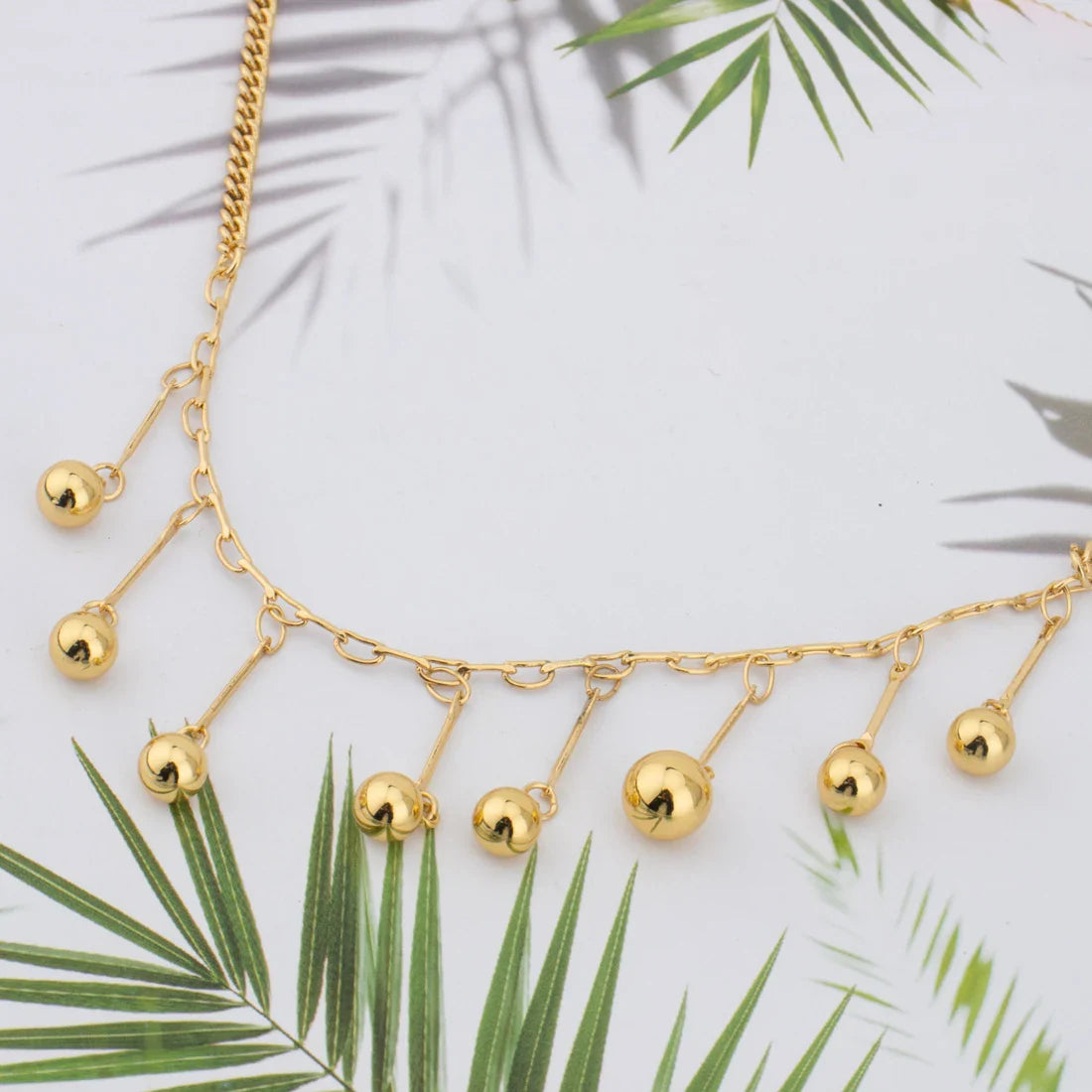 YM Newest Stainless Steel Gold Color Glossy Little Pearl Necklace Earrings For Women Girl Gift For Party Exquisite Jewelry Set