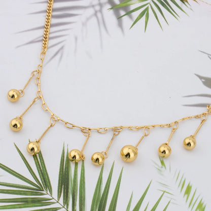 YM Newest Stainless Steel Gold Color Glossy Little Pearl Necklace Earrings For Women Girl Gift For Party Exquisite Jewelry Set