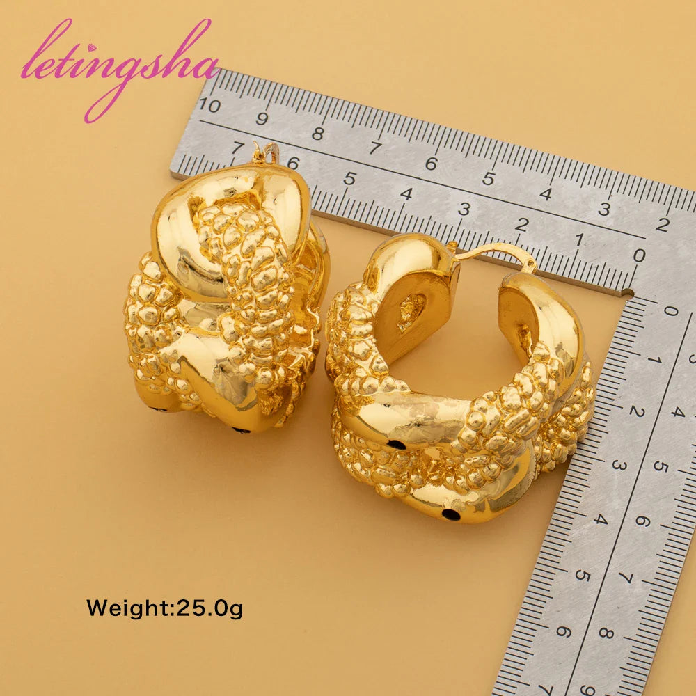 Yueming Copper Graceful Statement Earrings