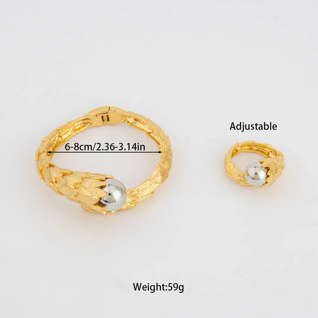 2025 Trend New Gilding Ring and Bangle for Bride Spiral Leaf Luxury Jewelry Accessories For Party Wedding Women's Day
