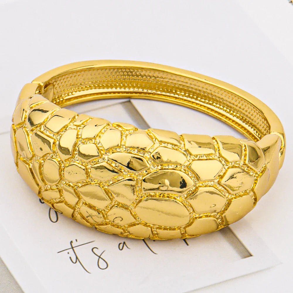 YM Gorgeous Jewelry Set for Women Spain Gold Color Necklace Earrings Ring And Bangle For Wedding Women's Day Party