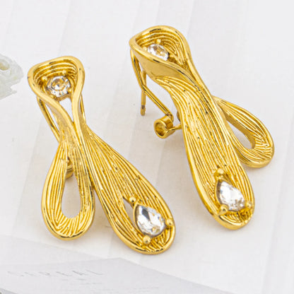 Elegant Gold Plated Jewelry Set 4Pcs with Bracelet Ring Earrings Necklace for Women Mother's Day Gift Party Accessories
