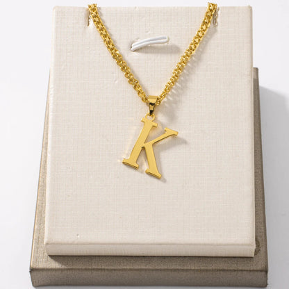 Initial Name Letter Custom Jewelry Personalized Pendant Necklace Handmade Detachable Cursive Nameplate Choker Women Men Couple