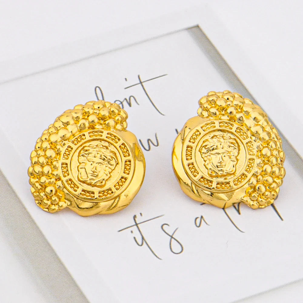 2025 Gold Color Jewelry Set for Women Brazil Charm Necklace Earrings Ring And Bangle Accessories For Banquet Women's Day