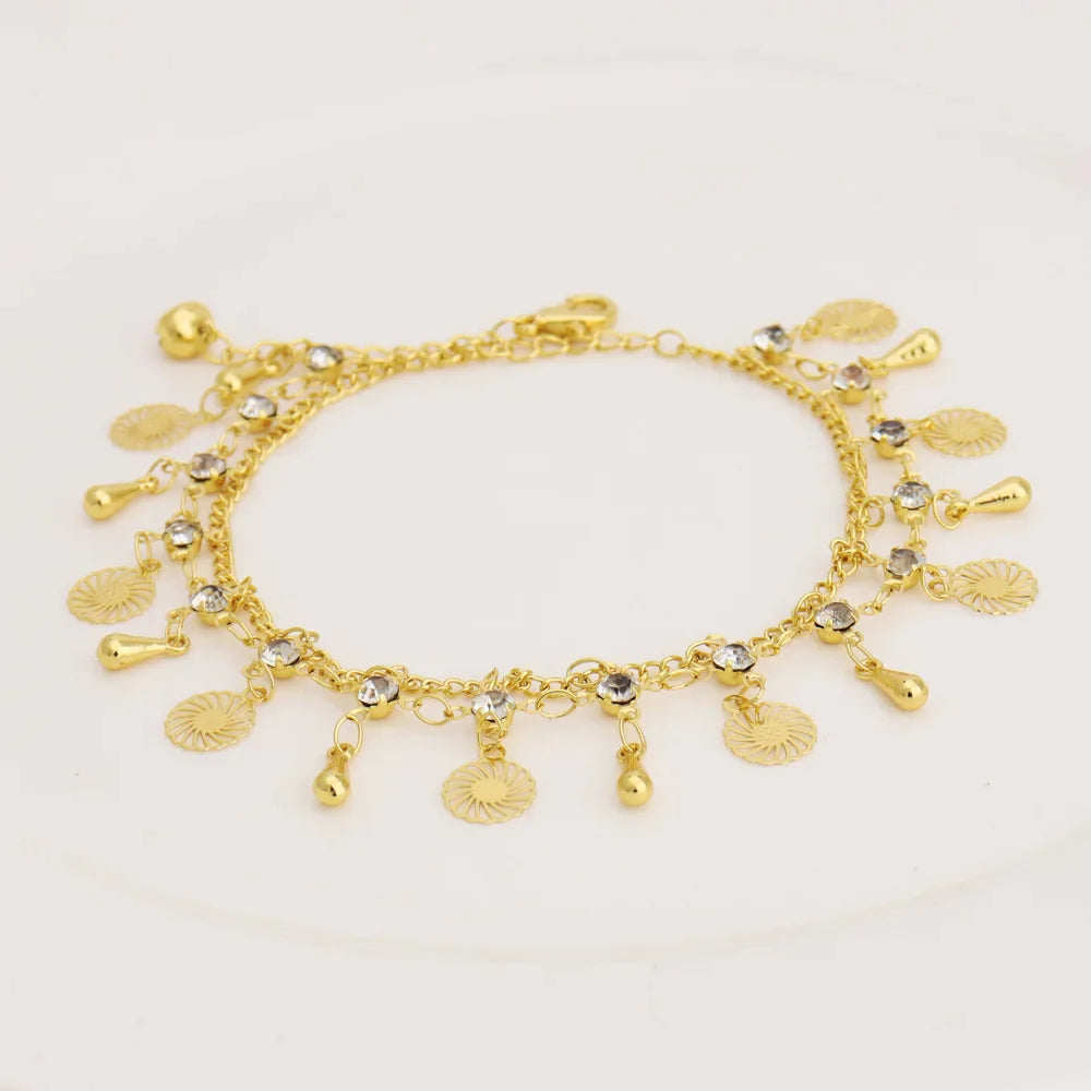 Italy Exquisite Bracelet Dubai Gold Color Hollow Out Flower Pendant Temperament Jewelry Party Wedding Clothing Accessories