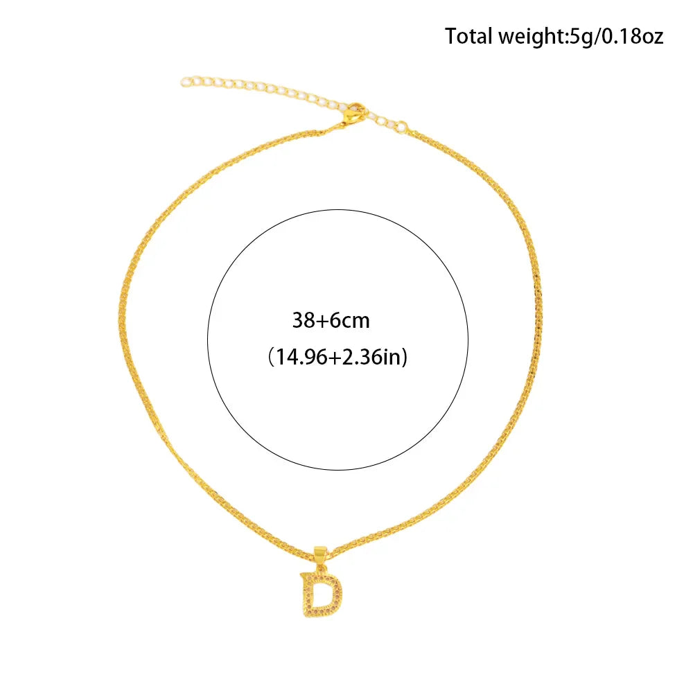 Fashion English Letter Necklace for Women Men Couple Gold Plated Stainless steel Alphabet Pendant Jewelry Gift for Party