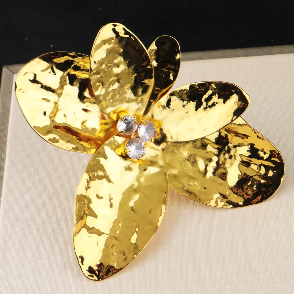 Dubai Women's Fashion Jewelry Set Waterproof Flower Earrings And Ring Nigeria Dating Travel Clothing  Accessories Easter Gift