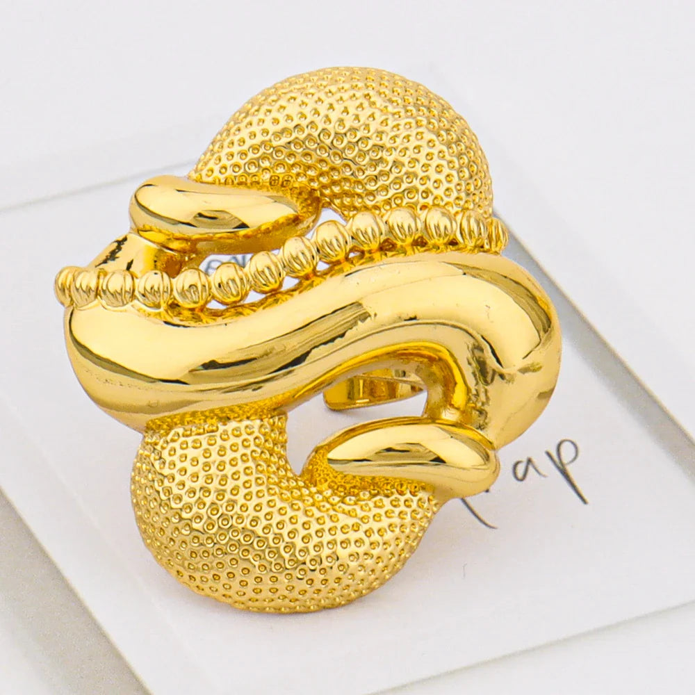 2025 Gold Color Jewelry Set for Women Brazil Charm Necklace Earrings Ring And Bangle Accessories For Banquet Women's Day